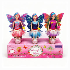 Set 12 papusi zana cu aripi, papusi colorate 33 cm, jucarii fete