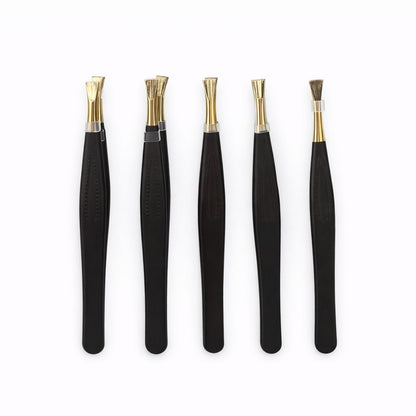 Set 12 pensete cosmetice profesionale pentru sprancene, metalice, varf drept