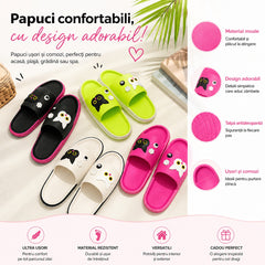 Set 12 Perechi Papuci Damă Casual cu Design Adorabil – Mix Culori Neon, Mărimi 36-41