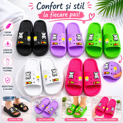 Set 12 Perechi Papuci Damă Casual cu Design Vesel – Mix Culori, Mărimi 36-41