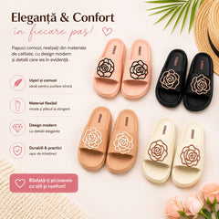 Set 12 Perechi Papuci Damă cu Design Floral – Mix Culori Elegante, Mărimi 36-41