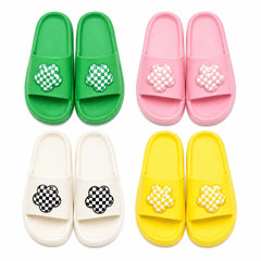 Set 12 Perechi Papuci Damă cu Model Floral Carouri, Mix Culori, Mărimi 36-41