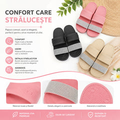 Set 12 Perechi Papuci Damă cu Pietricele Strălucitoare – Eleganți, Comozi și Ușori, Mărimi 36-41