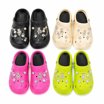 Set 12 Perechi Papuci Femei cu Aplicații Decorative, Mix Culori, Mărimi 36-41