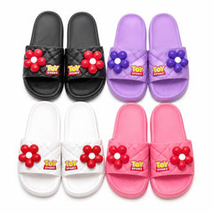 Set 12 Perechi Papuci Femei cu Floare 3D, Mix Culori, Mărimi 36-41