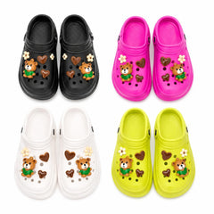 Set 12 Perechi Papuci Femei cu Ursuleț Decorativ, Mix Culori, Mărimi 36-41
