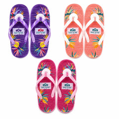 Set 12 Perechi Papuci Flip-Flop Femei, Mix Culori Tropicale, Mărimi 36-41