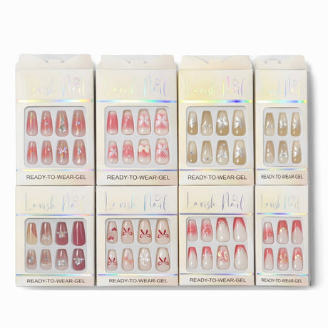 Set 12 perechi unghii false gel ready to wear, modele combinate, reutilizabile
