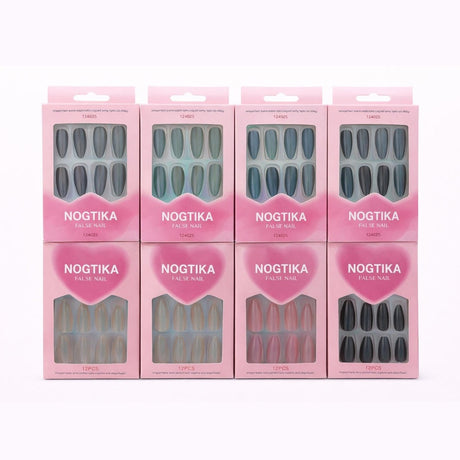 Set 12 perechi unghii false Press-On cu efect Holografic Multicolor