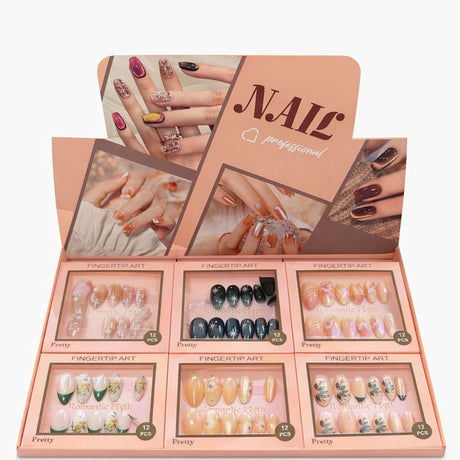 Set 12 perechi unghii false press-on, modele diverse, efect gel, design premium