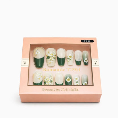 Set 12 perechi unghii false press-on, modele diverse, efect gel, design premium
