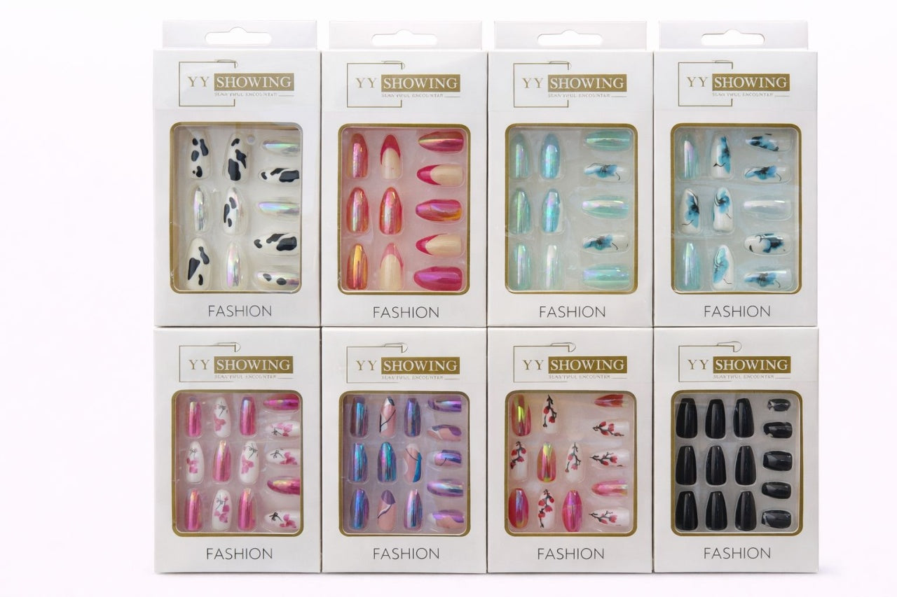 Set 12 Perechi Unghii False Press-On YY Showing Fashion, Modele Decorative Diverse