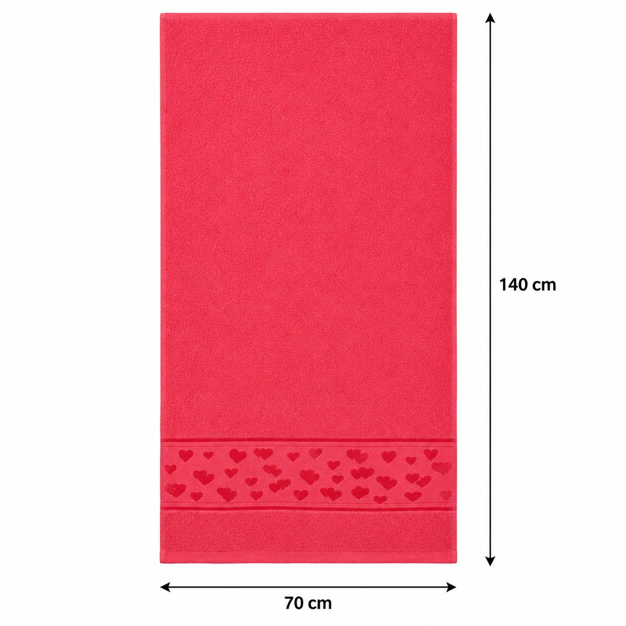 Set 12 Prosoape de Baie 70x140 cm – Prosoape cu Model Inimi, 6 Culori Elegante, Moi și Absorbante