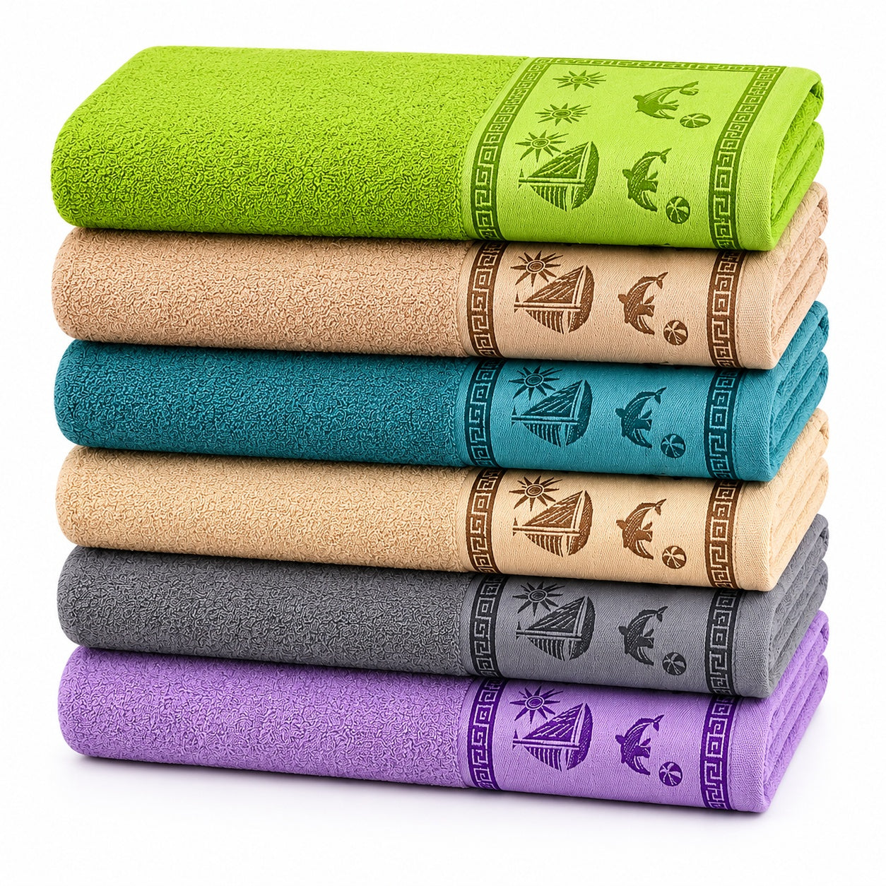 Set 12 Prosoape de Baie 70x140 cm – Prosoape Mari din Poliester, 6 Culori Elegante, Moi și Absorbante