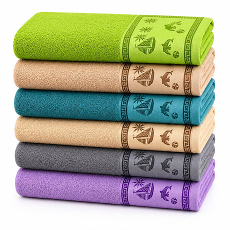 Set 12 Prosoape de Baie 70x140 cm – Prosoape Mari din Poliester, 6 Culori Elegante, Moi și Absorbante