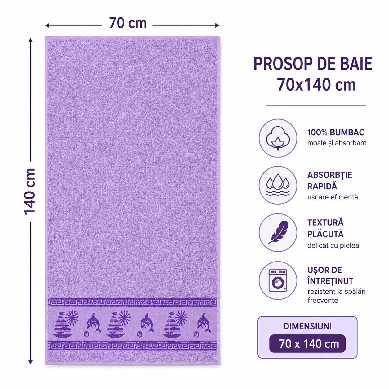 Set 12 Prosoape de Baie 70x140 cm – Prosoape Mari din Poliester, 6 Culori Elegante, Moi și Absorbante