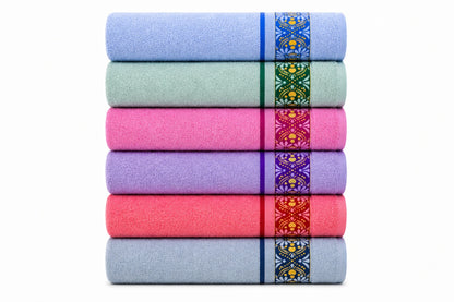Set 12 Prosoape de Baie 70x140 cm – Prosoape Mari din Poliester, 6 Culori Pastel, Moi și Absorbante