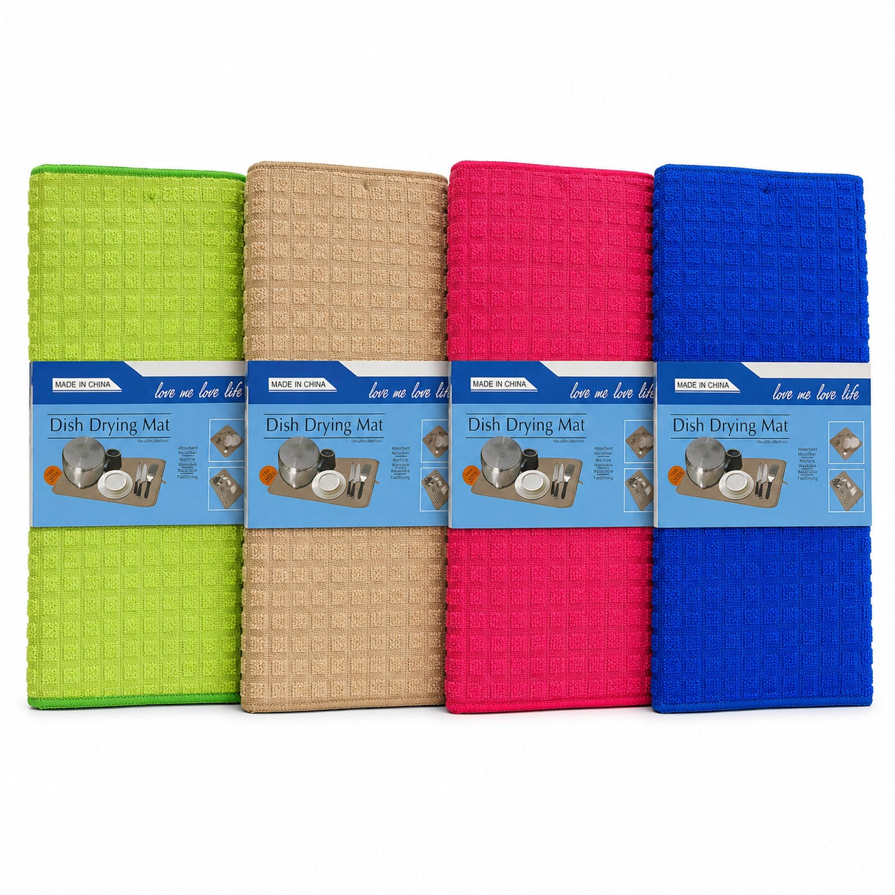 Set 12 Prosoape de Bucătărie pentru Vase 38x51 cm – Covorașe Absorbante, Culori Diverse