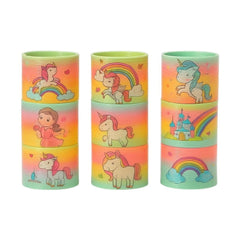 Set 12 Springuri Rainbow cu Unicorni , Jucarie Colorata pentru Copii