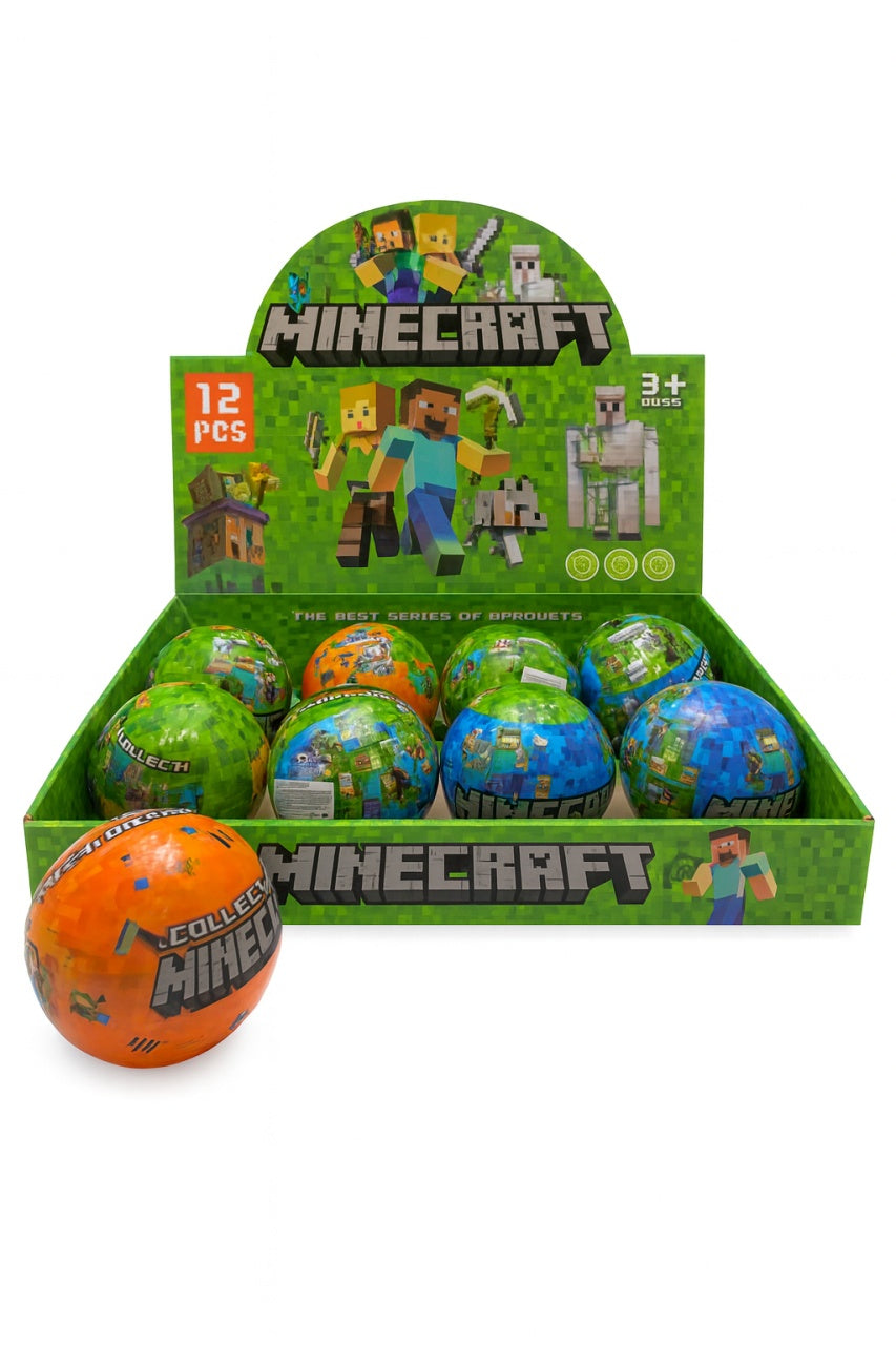 Set 12 Surprise Ball , Bile Surpriza Tematice Pixelate , 3+
