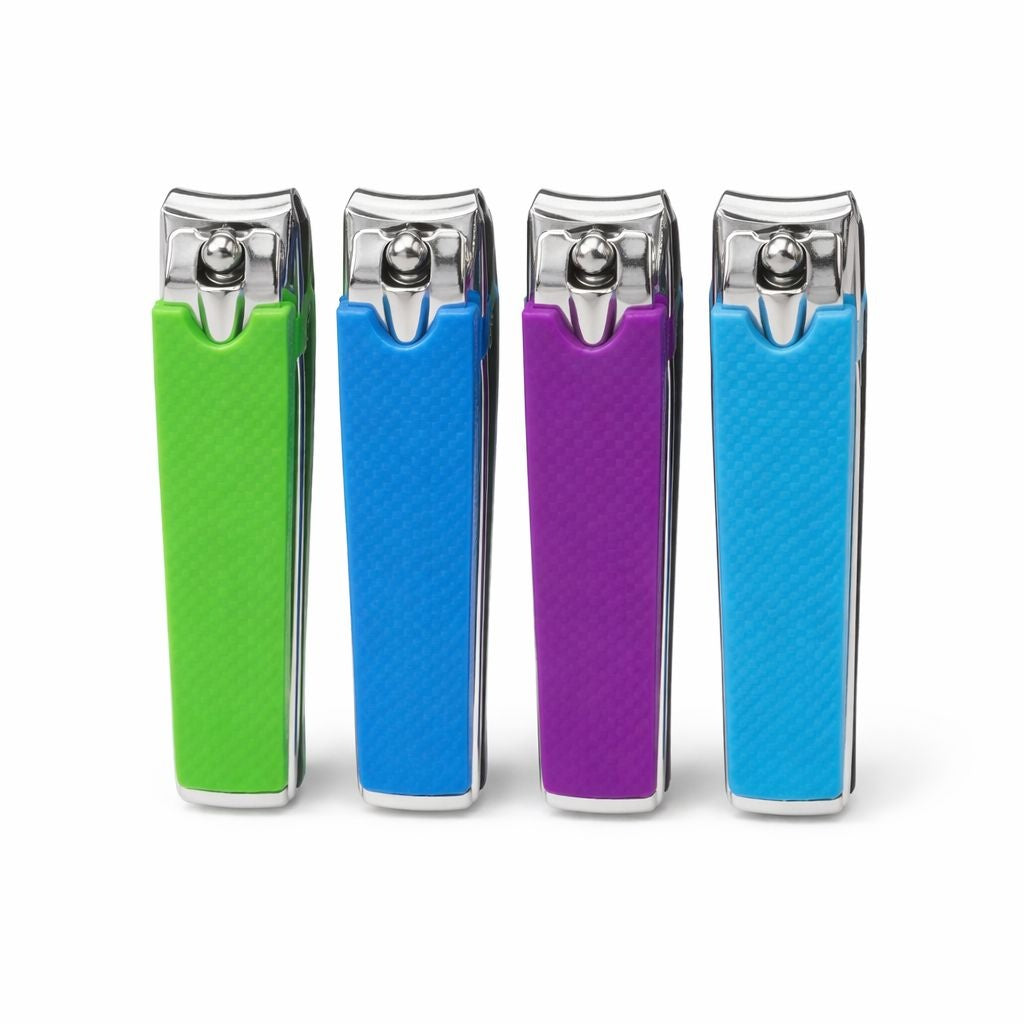 Set 12 unghiere din otel inoxidabil cu maner siliconat color, taiere precisa, carcasa protectie