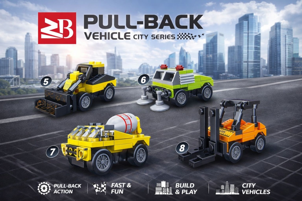 Set 16 jocuri constructie vehicule interventii si utilaje, modele multiple, copii