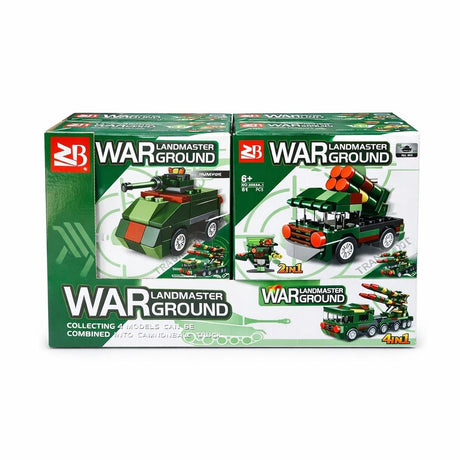 Set 16 jocuri constructie vehicule militare interconectabile, modele multiple, copii