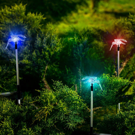 Set 2 Lampi Solare Gradina Colibri LED Multicolor, Iluminare Automata, Decor Exterior