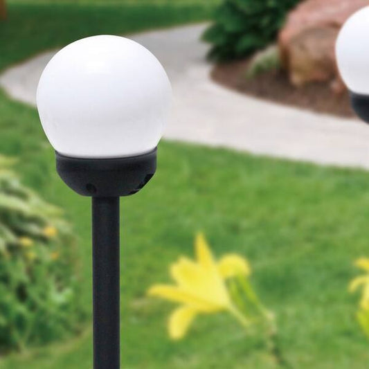 Set 2 Lampi Solare Gradina Glob LED Lumina Calda cu Tarus pentru Alei Curte Exterior