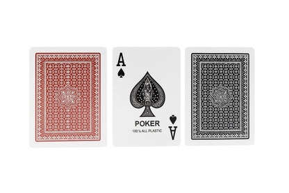 Set 2 Pachete Carti de Joc Poker Premium 100% Plastic, Rosu si Negru