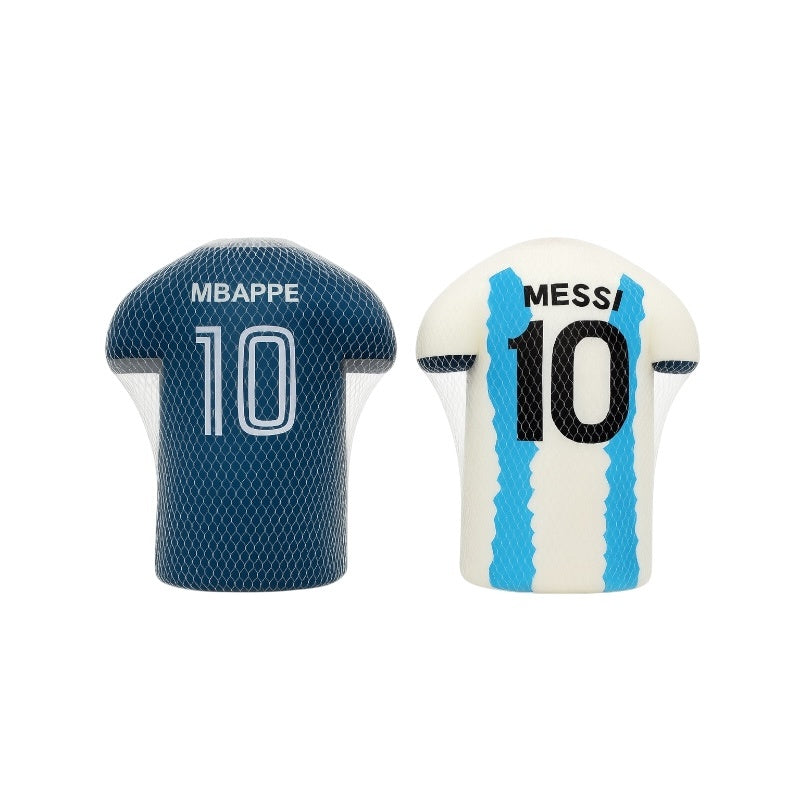Set 2 Squishy Fotbal , Tricouri Jucatori Nr. 10 , Antistres, Moale, Spuma PU