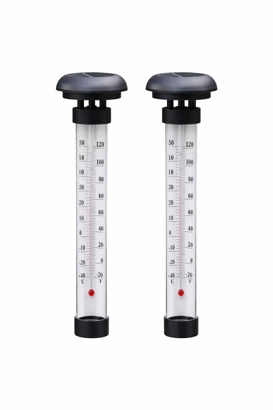 Set 2 Termometre Solare de Grădină GARTEN, Negru, Plastic, 2 bucăți