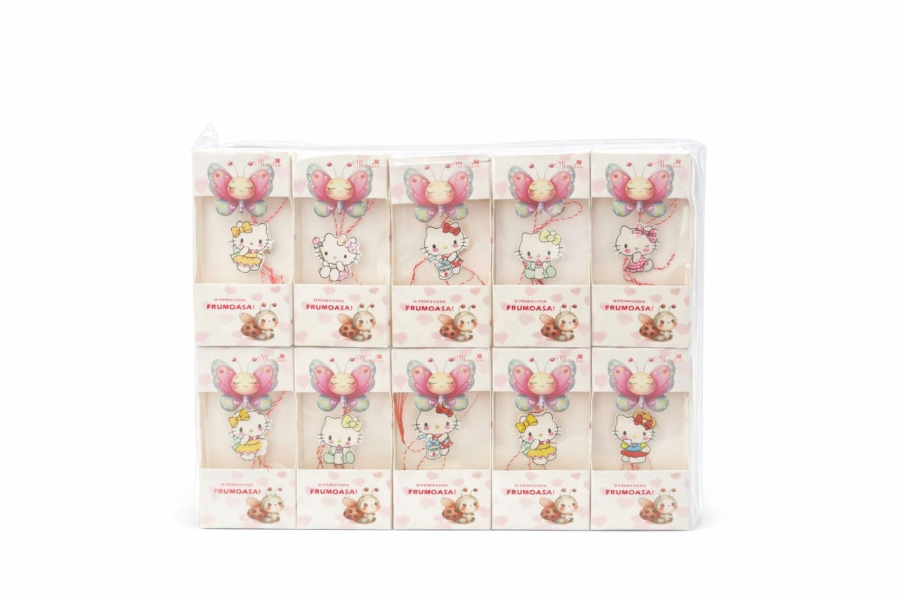 Set 20 Martisoare pentru Copii cu Snur Traditional, Ambalaj Cadou 10x2x5 cm