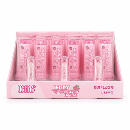 Set 24 Balsamuri de Buze USHAS Jelly Lip Balm cu Aromă de Căpșuni – Hidratare
