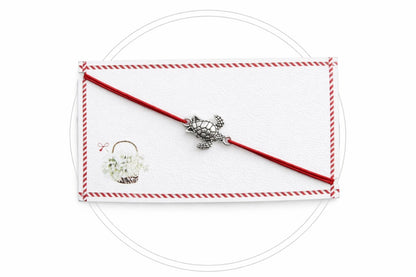 Set 24 bratari martisor 8x5 cm snur rosu cu charm broasca testoasa, cadou primavara