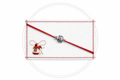 Set 24 bratari martisor 8x5 cm snur rosu cu charm buburuza, cadou primavara