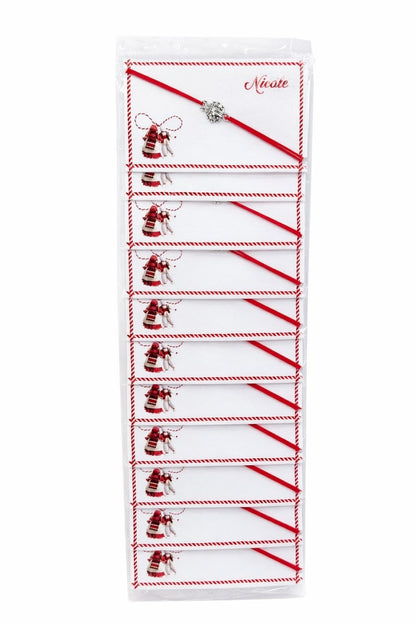 Set 24 bratari martisor 8x5 cm snur rosu cu charm buburuza, cadou primavara