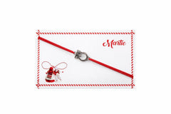 Set 24 bratari martisor 8x5 cm snur rosu cu charm bufnita, cadou primavara