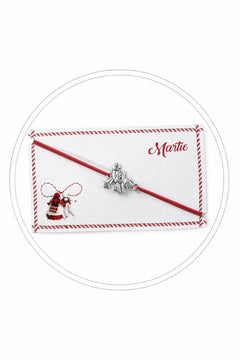 Set 24 bratari martisor 8x5 cm snur rosu cu charm figurina cosar, cadou primavara