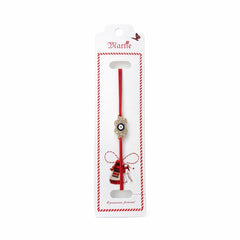 Set 24 Bratari Martisor cu Fluturas Auriu si Talisman Protector, snur rosu elastic