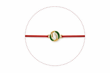 Set 24 Bratari Martisor cu Lalea Alba si Frunze, Snur Rosu Elastic, 12x3 cm