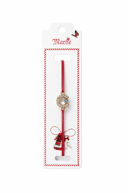 Set 24 Bratari Martisor cu Potcoava Aurie, Strasuri si Talisman Protector, 12x3cm