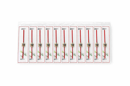 Set 24 bratari martisor cu snur rosu elastic, broscuta testoasa aurie cu strasuri