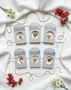 Set 24 Brose Martisor, 11x6 cm, modele mixte, Cadou 1 Martie Femei, Ambalate individual