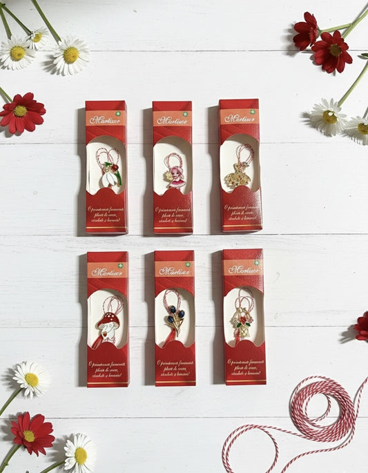 Set 24 Brose Martisor, 13x4 cm, modele mixte, Cadou 1 Martie Femei, Ambalate individual