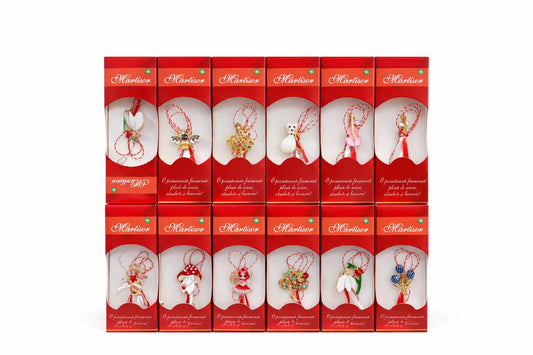 Set 24 Brose Martisor, 13x4 cm, modele mixte, Cadou 1 Martie Femei, Ambalate individual