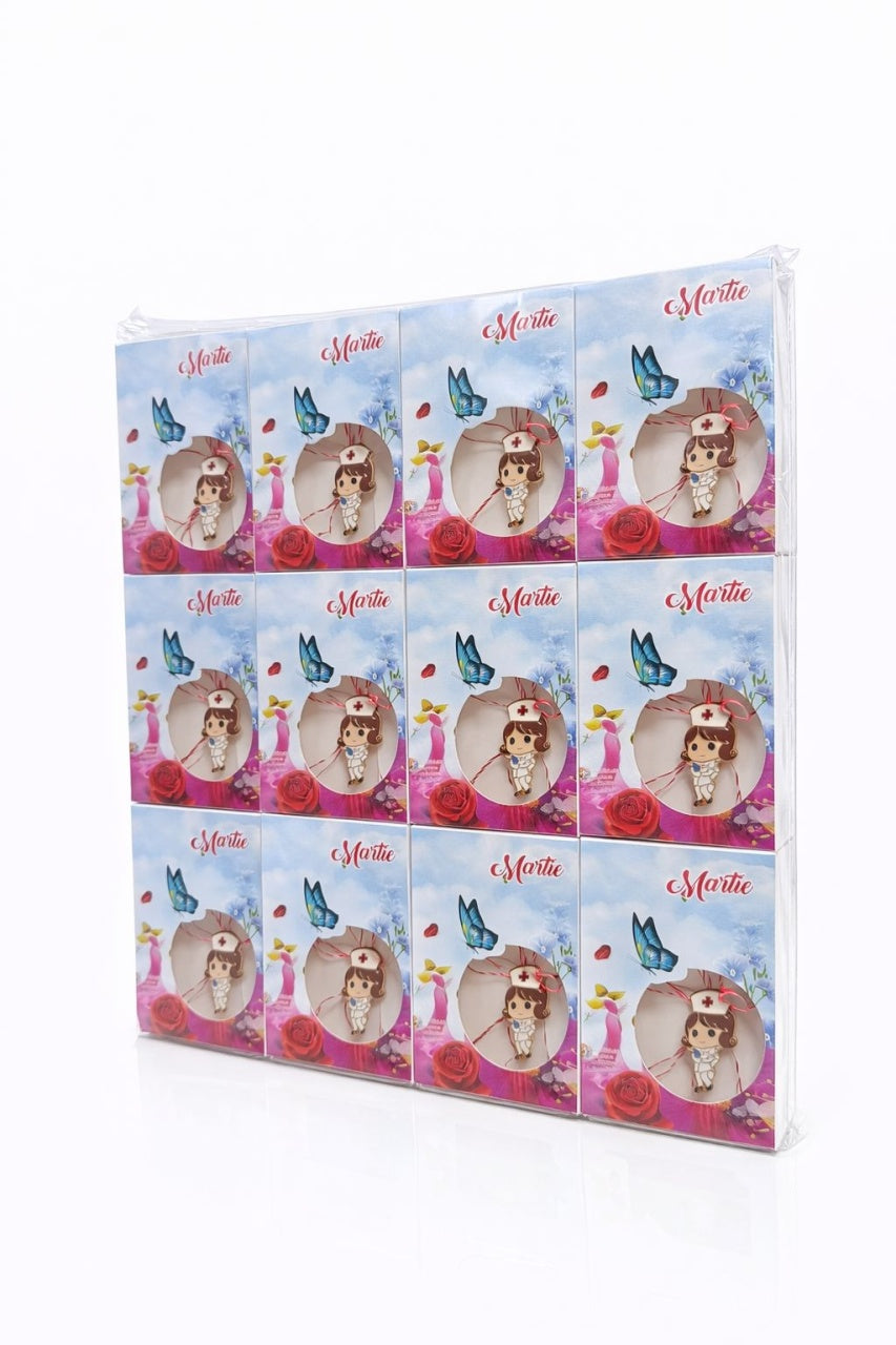 Set 24 Brose Martisor, 7x9 cm, Medic, Cadou 1 Martie personal medical
