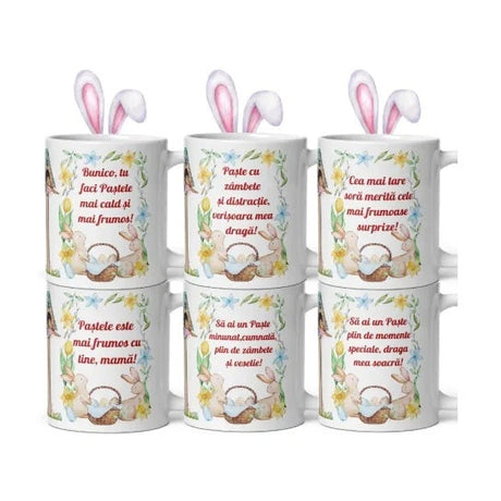 Set 24 Cani Personalizate Mix , Cadou Special de Paste pentru Femei , 330 ml