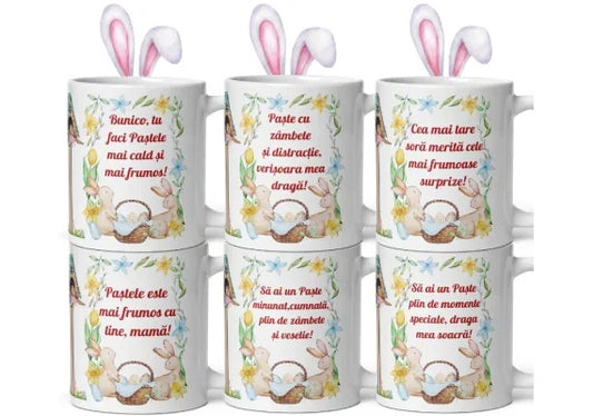 Set 24 Cani Personalizate Mix , Cadou Special de Paste pentru Femei , 330 ml