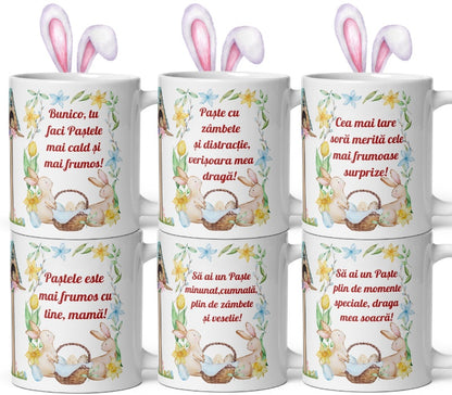 Set 24 Cani Personalizate Mix , Cadou Special de Paste pentru Femei , 330 ml